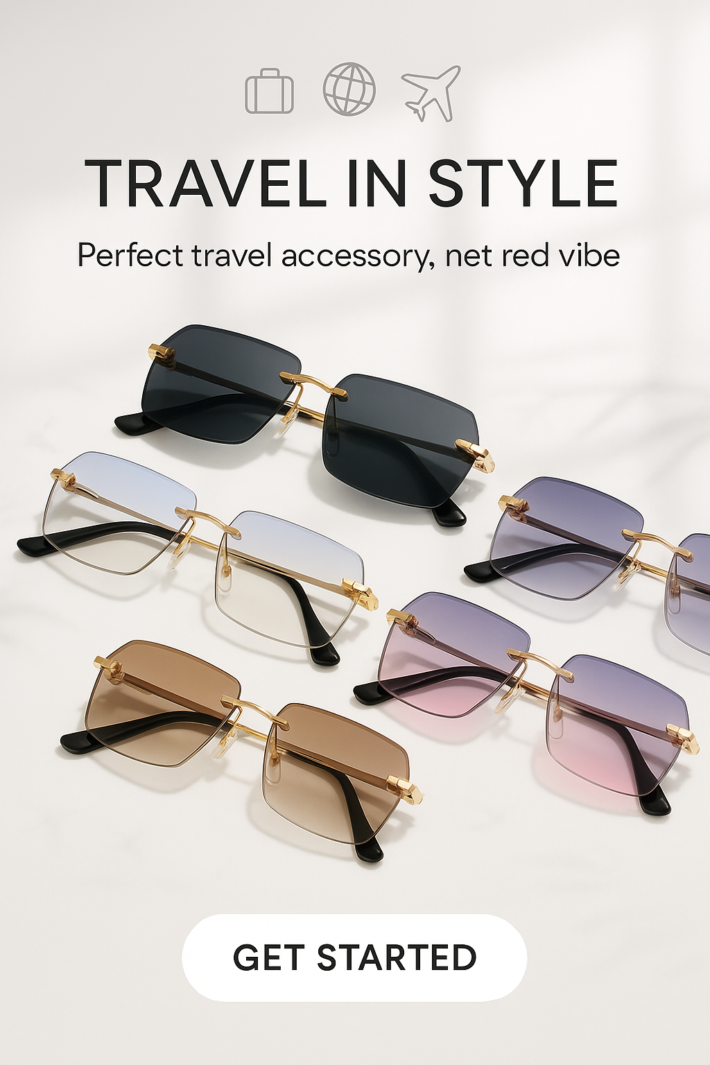 Frameless Trimming Leopard Sunglasses For Men And Women