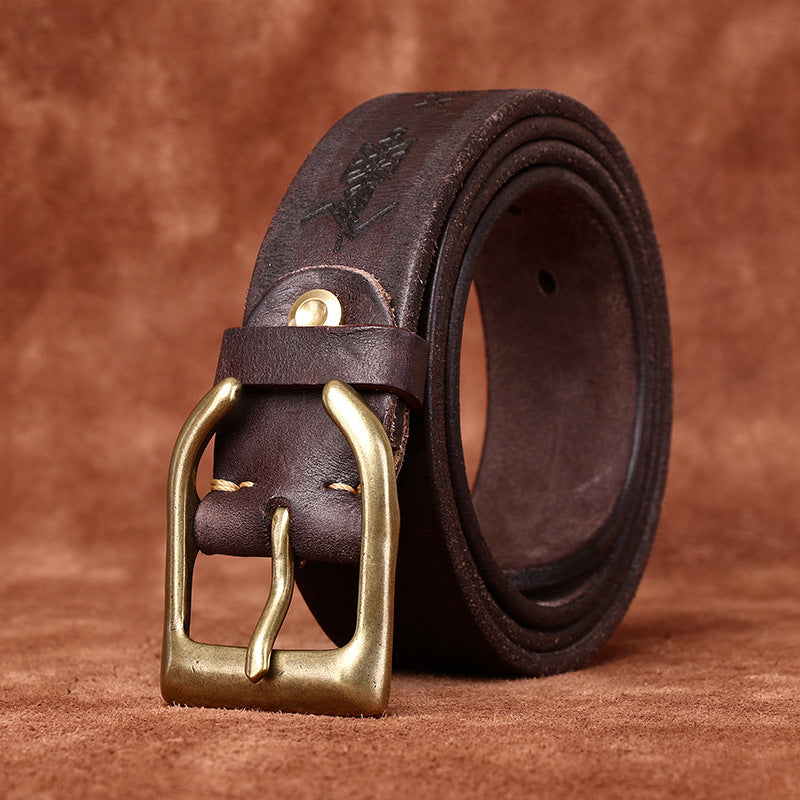 Retro Old money Personality Trend Carved All-matching Jeans Belt